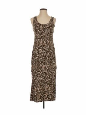 J. Crew Leopard Print Sleeveless Midi Dress - Size Small - Brown & Black